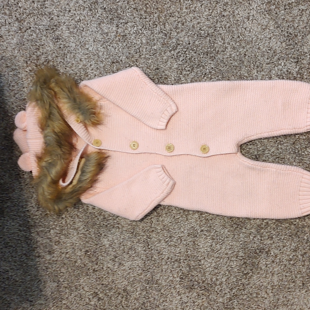 Pink sweater one piece outfit